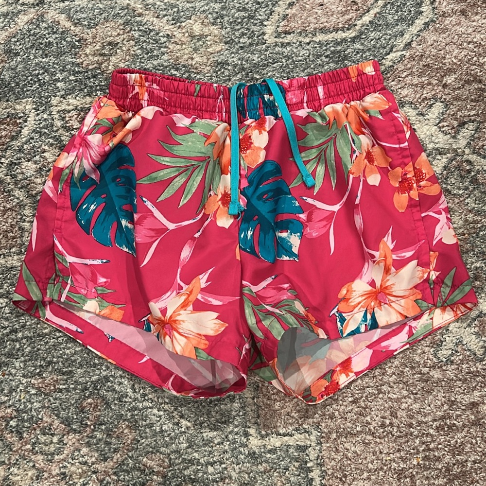 Old Navy Kids Tropical Floral Shorts - Pink and Green